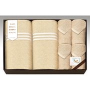 CPM18200BE [国産さらさらタオルケット2P＆スリムバスタオル2P＆フェイスタオル2P 泉州産 ベージュ]