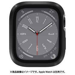 Apple Watch 9/8/7 対応 ケース フィルム 一体型 耐衝撃 薄型 軽量 アルミ 金属 保護 カバー 保護フィルム Modern Hybrid Case ミッドナイトブラック SE_W41CSPCMH_BK