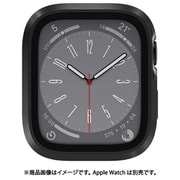 Apple Watch 9/8/7 対応 ケース フィルム 一体型 耐衝撃 薄型 軽量 アルミ 金属 保護 カバー 保護フィルム Modern Hybrid Case ミッドナイトブラック SE_W41CSPCMH_BK