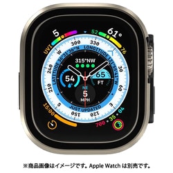 Apple Watch Ultra2 / Ultra 対応 ケース フィルム 一体型 耐衝撃 アルミ 金属 保護 カバー 保護フィルム Modern Hybrid Case チタニウム SE_W49CSPCMH_TI
