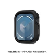 アップルウォッチ 対応 カバー 耐衝撃 米軍 MIL規格 準拠 ソフト TPU 保護 ケース ボタン 着せ替え 保護ケース SKIN ミッドナイトブラック ME_WA1CSTPSK_BK