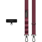 スマホショルダー 斜めがけ / 首掛け / 肩掛け 太め スマホストラップ (ストラップ ホルダー 付) スマホ ショルダー ストラップ Strap+ Strap Card (20mm) バーガンディー ME_SPASRFBS2_BD
