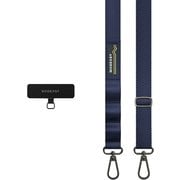 スマホショルダー 斜めがけ / 首掛け / 肩掛け 太め スマホストラップ (ストラップ ホルダー 付) スマホ ショルダー ストラップ Strap+ Strap Card (20mm) ミッドナイトブルー ME_SPASRFBS2_ML
