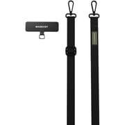 スマホ ショルダー 首掛け 肩掛け 斜めがけ 太め ストラップホルダー 付 スマホショルダー ストラップ Strap with Strap Card (20mm) ストライプブラック ME_SPASRFBS4_BK