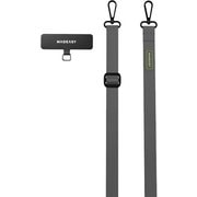 スマホ ショルダー 首掛け 肩掛け 斜めがけ 太め ストラップホルダー 付 スマホショルダー ストラップ Strap with Strap Card (20mm) ストライプグレー ME_SPASRFBS4_GY