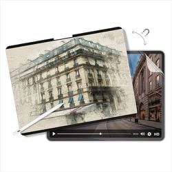 iPad Pro13インチ 2024 対応 フィルム 2枚 セット 紙のような書き心地 マグネット 着脱式 指紋防止 さらさら 紙質 イラスト 保護フィルム Easy Paper Pro （2 in 1） トランスパレント ME_PPFSPLKE2_TR