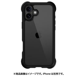 iPhone 16 Plus 対応 ケース クリア 耐衝撃 米軍 MIL規格 スマホケース 透明 スマホカバー Odyssey レザーブラック ME_IPBCSPTOD_LB