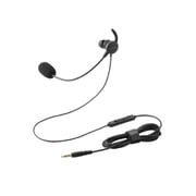 ヘッドセット 片耳 有線 3.5mm 接続 カナル型 マイク付き 高音質 音量調整 ミュート機能 【Windows Mac Chrome LINE ZOOM Meet Teams Webex 対応】 ブラック HS-EP21MTBK
