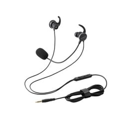 ヘッドセット 有線 3.5mm 接続 カナル型 マイク付き 高音質 音量調整 ミュート機能 【Windows Mac Chrome LINE ZOOM Meet Teams Webex 対応】 ブラック HS-EP21STBK