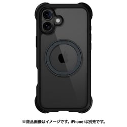 iPhone 16 Plus 対応 ケース クリア MagSafe 対応 スタンド リング付き 耐衝撃 MIL規格 スマホケース マグセーフ リング スマホカバー Odyssey Stand M レザーブラック ME_IPBCSPTOS_LB
