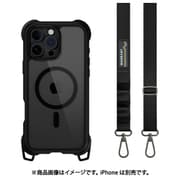 iPhone 16 Pro Max 対応 ケース ショルダー ストラップ 付き クリア MagSafe 対応 耐衝撃 MIL規格 マグセーフ スマホケース Odyssey +Strap M レザーブラック ME_IPGCSPTO3_LB