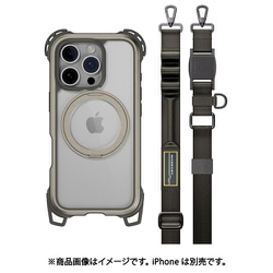 iPhone 16 Pro 対応 ケース クリア MagSafe 対応 スタンド リング付き ショルダー ストラップ 耐衝撃 MIL規格 スマホケース Odyssey Ultra M With Strap チタニウム ME_IPRCSPTOM_TI