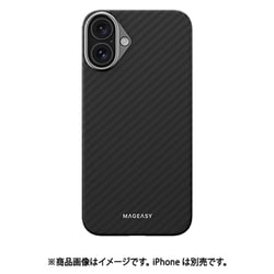 iPhone 16 Plus 対応 ケース MagSafe 対応 カーボン 調 アラミド繊維 薄型 軽量 スマホケース マグセーフ 耐衝撃 スリム スマホカバー Kev M 1500D ME_IPBCSKLKM_5D