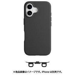 iPhone 16 対応 ケース MagSafe 対応 ショルダー 用 ストラップホール 付き 薄型 軽量 スマホケース マグセーフ 耐衝撃 スリム スマホカバー Vibrant M ブラック ME_IPNCSTPVM_BK