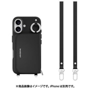 iPhone 16 対応 ケース MagSafe 対応 ショルダー ストラップ 付き カード 収納 レザー スマホケース カードケース ポーチ付き 財布 スマホカバー Pouch M ブラック ME_IPNCSPLPM_BK