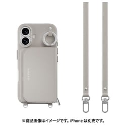 iPhone 16 対応 ケース MagSafe 対応 ショルダー ストラップ 付き カード 収納 レザー スマホケース カードケース ポーチ付き 財布 スマホカバー Pouch M スターライト ME_IPNCSPLPM_SL