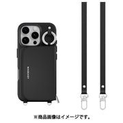 iPhone 16 Pro 対応 ケース MagSafe 対応 ショルダー ストラップ 付き カード 収納 レザー スマホケース カードケース ポーチ付き 財布 スマホカバー Pouch M ブラック ME_IPRCSPLPM_BK