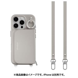 iPhone 16 Pro 対応 ケース MagSafe 対応 ショルダー ストラップ 付き カード 収納 レザー スマホケース カードケース ポーチ付き 財布 スマホカバー Pouch M スターライト ME_IPRCSPLPM_SL