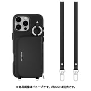 iPhone 16 Pro Max 対応 ケース MagSafe 対応 ショルダー ストラップ 付き カード 収納 レザー スマホケース カードケース ポーチ付き 財布 スマホカバー Pouch M ブラック ME_IPGCSPLPM_BK