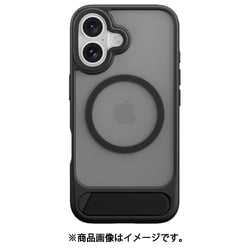 iPhone 16 対応 ケース クリア MagSafe 対応 縦置き 横置き 可能 スタンド 付き 耐衝撃 スマホケース MIL規格 マグセーフ スマホカバー Easy Stand M ブラック SE_IPNCSPTEM_BK