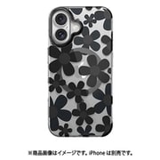 iPhone 16 対応 ケース 花柄 クリア オシャレ 可愛い MagSafe 対応 耐衝撃 スマホケース 花 かわいい マグセーフ スマホカバー Fleur M ブラック SE_IPNCSPTFU_BK