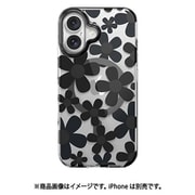 iPhone 16 Plus 対応 ケース 花柄 クリア オシャレ 可愛い MagSafe 対応 耐衝撃 スマホケース 花 かわいい マグセーフ スマホカバー Fleur M ブラック SE_IPBCSPTFU_BK