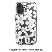 iPhone 16 Plus 対応 ケース 花柄 クリア オシャレ 可愛い MagSafe 対応 耐衝撃 スマホケース 花 かわいい マグセーフ スマホカバー Fleur M ホワイト SE_IPBCSPTFU_WH