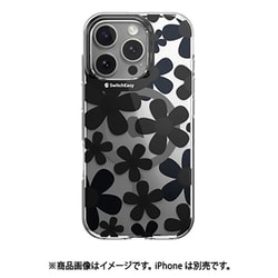 iPhone 16 Pro 対応 ケース 花柄 クリア オシャレ 可愛い MagSafe 対応 耐衝撃 スマホケース 花 かわいい マグセーフ スマホカバー Fleur M ブラック SE_IPRCSPTFU_BK