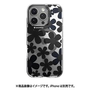 iPhone 16 Pro 対応 ケース 花柄 クリア オシャレ 可愛い MagSafe 対応 耐衝撃 スマホケース 花 かわいい マグセーフ スマホカバー Fleur M ブラック SE_IPRCSPTFU_BK
