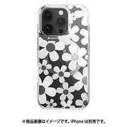 iPhone 16 Pro 対応 ケース 花柄 クリア オシャレ 可愛い MagSafe 対応 耐衝撃 スマホケース 花 かわいい マグセーフ スマホカバー Fleur M ホワイト SE_IPRCSPTFU_WH