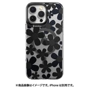 iPhone 16 Pro Max 対応 ケース 花柄 クリア オシャレ 可愛い MagSafe 対応 耐衝撃 スマホケース 花 かわいい マグセーフ スマホカバー Fleur M ブラック SE_IPGCSPTFU_BK
