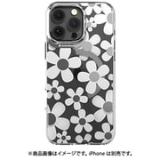 iPhone 16 Pro Max 対応 ケース 花柄 クリア オシャレ 可愛い MagSafe 対応 耐衝撃 スマホケース 花 かわいい マグセーフ スマホカバー Fleur M ホワイト SE_IPGCSPTFU_WH