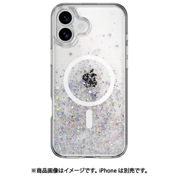 iPhone 16 Plus 対応 ケース クリア オシャレ キラキラ 可愛い MagSafe 対応 耐衝撃 スマホケース ラメ かわいい マグセーフ スマホカバー Starfield M トランスパレント SE_IPBCSPTFM_TR