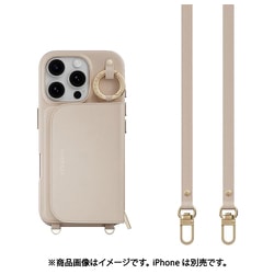 iPhone 16 Pro 対応 ケース MagSafe 対応 ショルダー ストラップ 付き カード 収納 レザー スマホケース カードケース ポーチ付き 財布 スマホカバー Pouch M ロゼ ME_IPRCSPLPM_RS