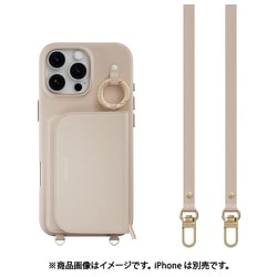 iPhone 16 Pro Max 対応 ケース MagSafe 対応 ショルダー ストラップ 付き カード 収納 レザー スマホケース カードケース ポーチ付き 財布 スマホカバー Pouch M ロゼ ME_IPGCSPLPM_RS