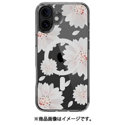 iPhone 16 Plus 対応 ケース MagSafe 対応 クリア オシャレ イラスト アート 柄 耐衝撃 スマホケース おしゃれ マグセーフ スマホカバー Style M ホワイトフラワー SE_IPBCSPTTM_WF