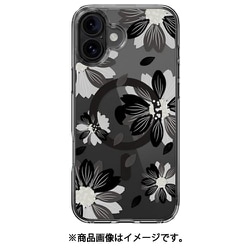 iPhone 16 Plus 対応 ケース MagSafe 対応 クリア オシャレ イラスト アート 柄 耐衝撃 スマホケース おしゃれ マグセーフ スマホカバー Style M ブラックフラワー SE_IPBCSPTTM_BF
