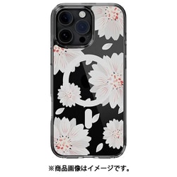 iPhone 16 Pro Max 対応 ケース MagSafe 対応 クリア オシャレ イラスト アート 柄 耐衝撃 スマホケース おしゃれ マグセーフ スマホカバー Style M ホワイトフラワー SE_IPGCSPTTM_WF