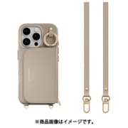 iPhone 16 Pro 対応 ケース MagSafe 対応 ショルダー ストラップ 付き カード 収納 レザー スマホケース カードケース ポーチ付き 財布 スマホカバー Pouch M キャメルブラウン ME_IPRCSPLPM_CB