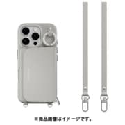 iPhone 16 Pro 対応 ケース MagSafe 対応 ショルダー ストラップ 付き カード 収納 レザー スマホケース カードケース ポーチ付き 財布 スマホカバー Pouch M グレー ME_IPRCSPLPM_GY