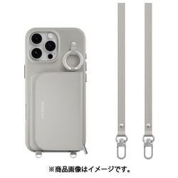 iPhone 16 Pro Max 対応 ケース MagSafe 対応 ショルダー ストラップ 付き カード 収納 レザー スマホケース カードケース ポーチ付き 財布 スマホカバー Pouch M グレー ME_IPGCSPLPM_GY