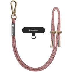 スマホ ショルダー 首掛け 肩掛け 細い ちぎれない ストラップホルダー 付 スマホショルダー ストラップ Easy Strap （6.0mm） ピーチベージュ SE_SPASRNYE5_PB