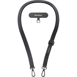 スマホ ショルダー 首掛け 肩掛け 太め ちぎれない ストラップホルダー 付 スマホショルダー ストラップ Easy Strap （20mm） ダークブラック SE_SPASRNYE4_BK