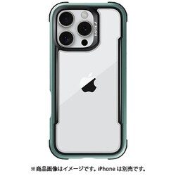 iPhone 16 Pro Max 対応 ケース クリア 耐衝撃 米軍MIL規格 スマホケース 薄型 アルミ フレーム 透明 スマホカバー Shield グリーン RT_IPGCSAPSH_GN