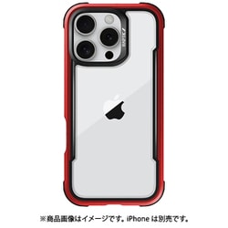 iPhone 16 Pro Max 対応 ケース クリア 耐衝撃 米軍MIL規格 スマホケース 薄型 アルミ フレーム 透明 スマホカバー Shield レッド RT_IPGCSAPSH_RD