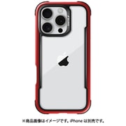 iPhone 16 Pro Max 対応 ケース クリア 耐衝撃 米軍MIL規格 スマホケース 薄型 アルミ フレーム 透明 スマホカバー Shield レッド RT_IPGCSAPSH_RD