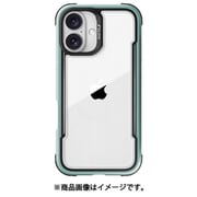 iPhone 16 Plus 対応 ケース クリア 耐衝撃 米軍MIL規格 スマホケース 薄型 アルミ フレーム 透明 スマホカバー Shield グリーン RT_IPBCSAPSH_GN