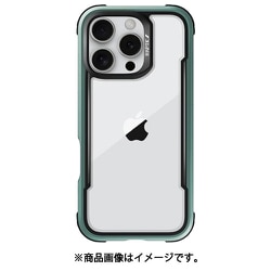 iPhone 16 Pro 対応 ケース クリア 耐衝撃 米軍MIL規格 スマホケース 薄型 アルミ フレーム 透明 スマホカバー Shield グリーン RT_IPRCSAPSH_GN