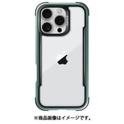 iPhone 16 Pro 対応 ケース クリア 耐衝撃 米軍MIL規格 スマホケース 薄型 アルミ フレーム 透明 スマホカバー Shield グリーン RT_IPRCSAPSH_GN