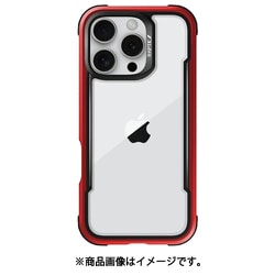 iPhone 16 Pro 対応 ケース クリア 耐衝撃 米軍MIL規格 スマホケース 薄型 アルミ フレーム 透明 スマホカバー Shield レッド RT_IPRCSAPSH_RD